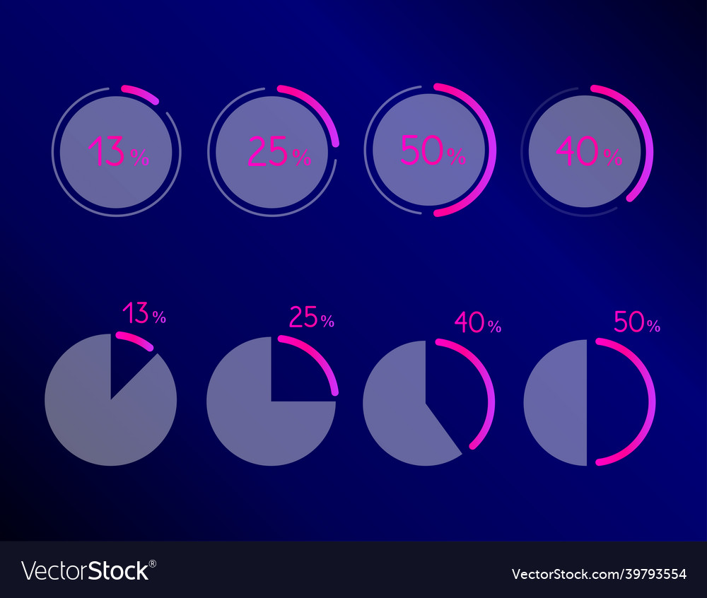 Pie Circle Chart Graph Infographic Royalty Free Vector Image