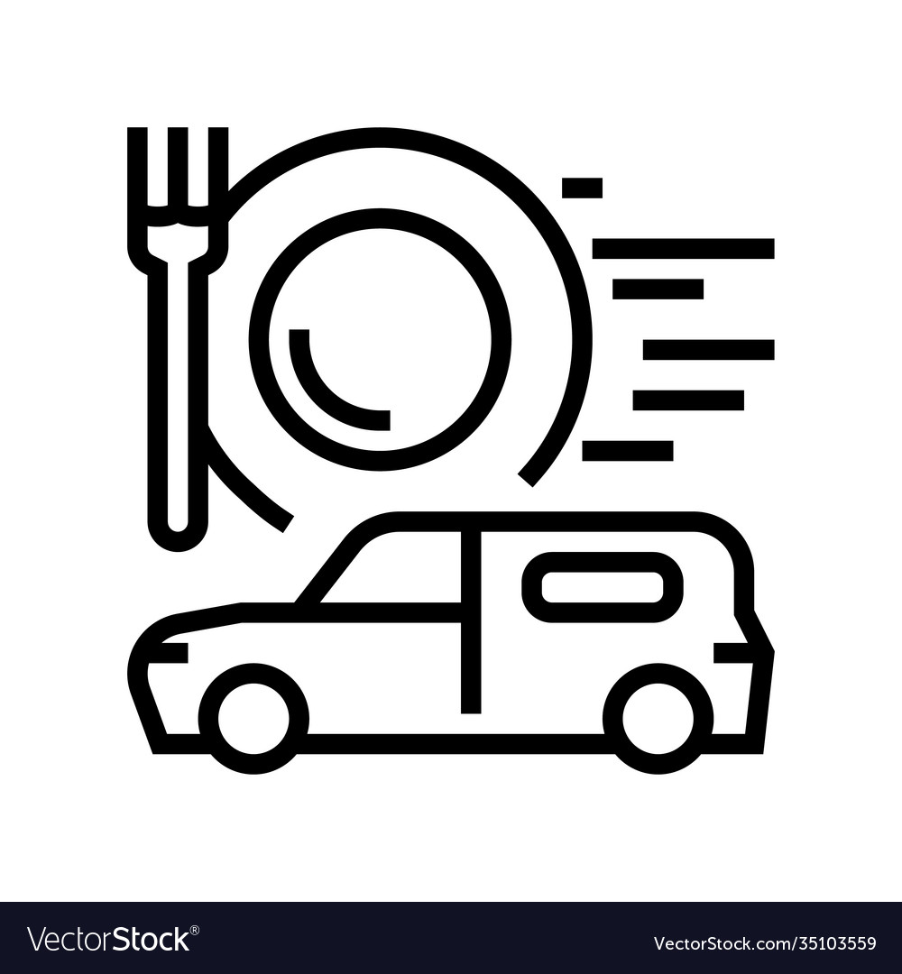 Food Delivery Line Icon Royalty Free Vector Image