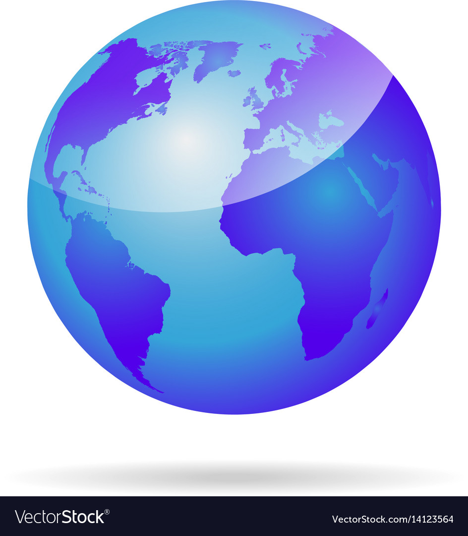 Globe With World Map Royalty Free Vector Image