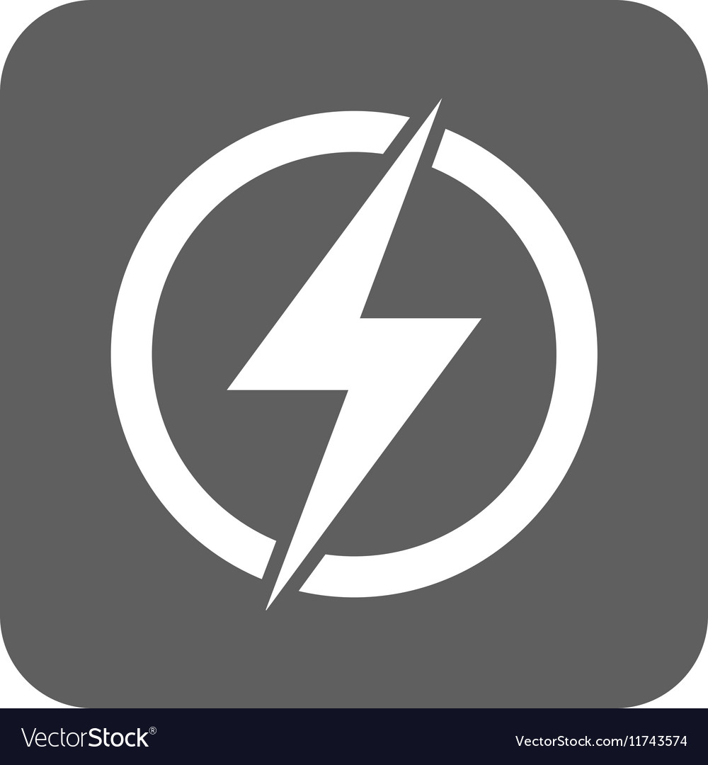 Electricity Flat Squared Icon Royalty Free Vector Image