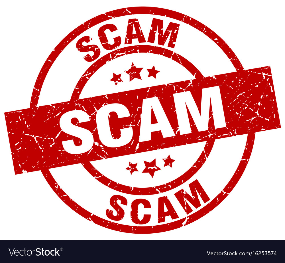 Scam Round Red Grunge Stamp Royalty Free Vector Image