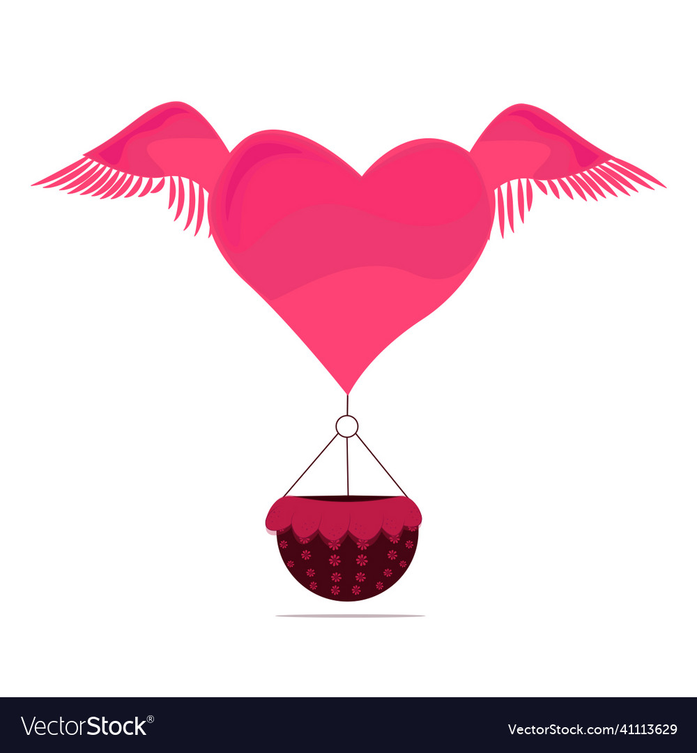 Valentines Day With Paper Cut Red Heart Shape Vector Image