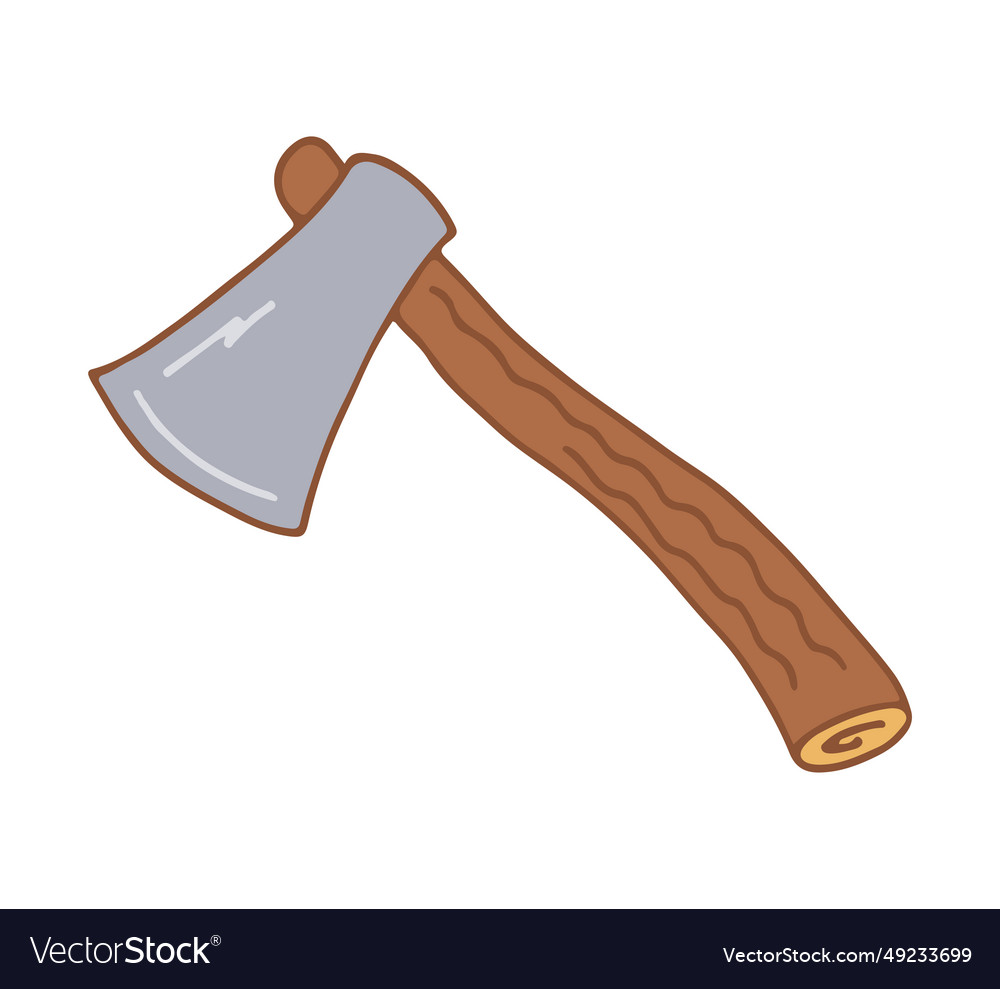 Axe Doodle Hand Drawn Colorful Royalty Free Vector Image