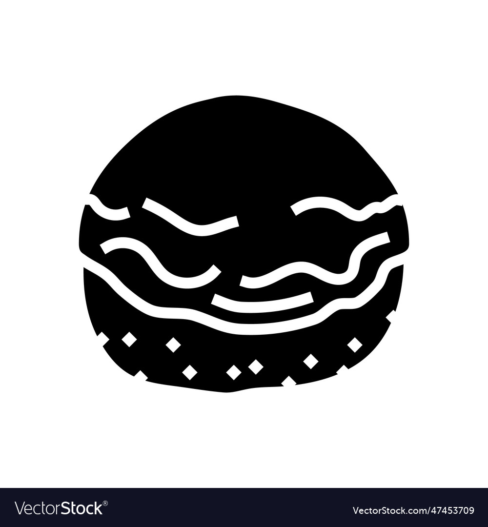 Chocolate Bun Food Meal Glyph Icon Royalty Free Vector Image