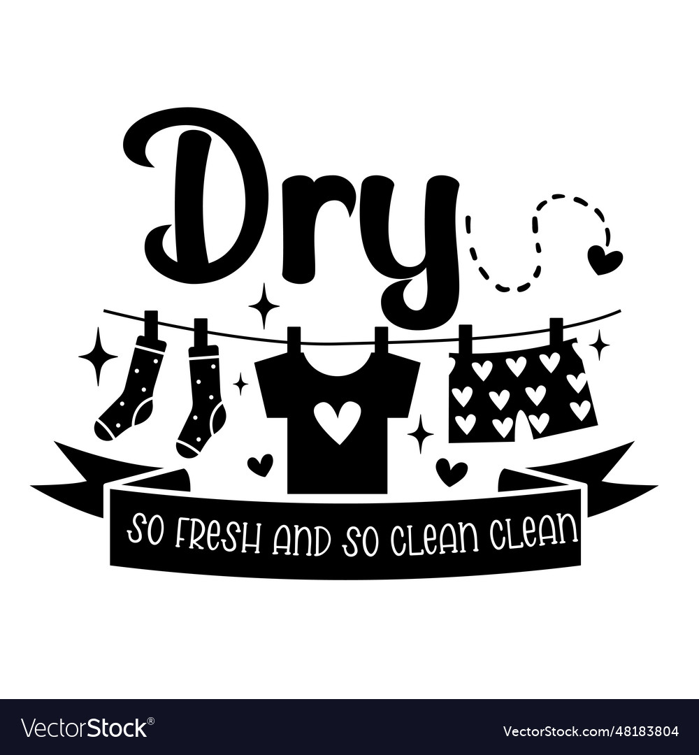 Laundry Hand Drawn Typography Poster Conceptual Vector Image