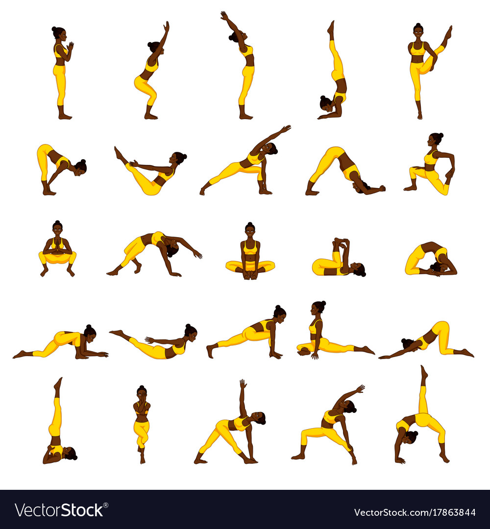 Women Silhouettes Collection Yoga Poses Asana Vector Image