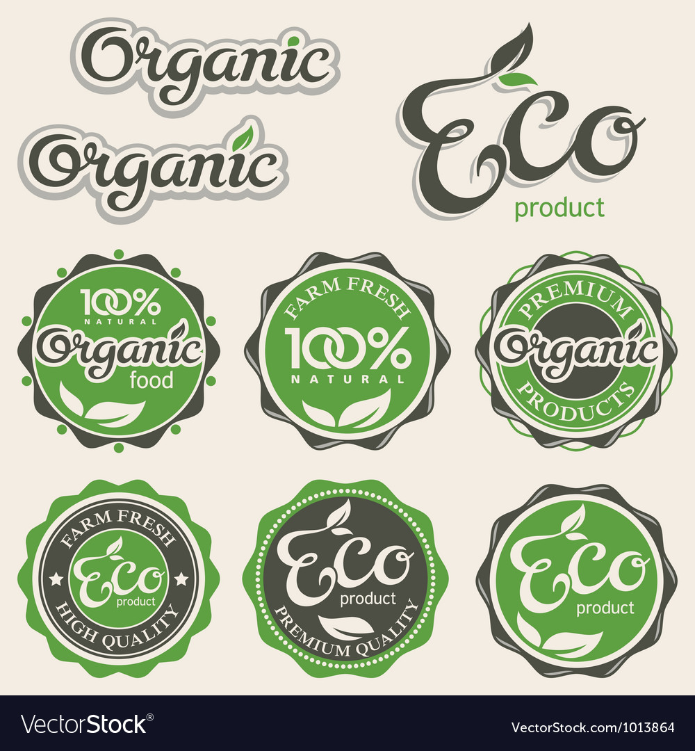 Set Of Eco Labels Royalty Free Vector Image Vectorstock