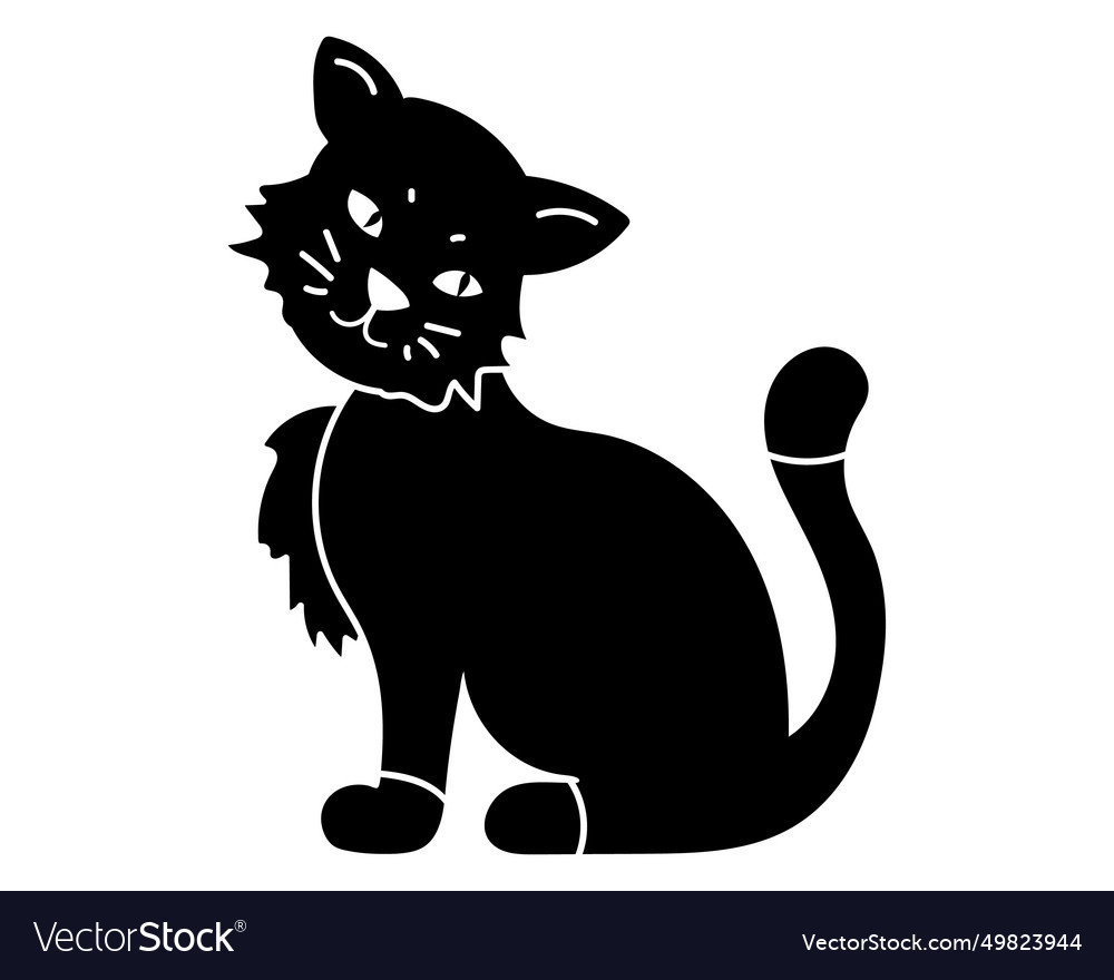 Cat Sitting Silhouette Royalty Free Vector Image