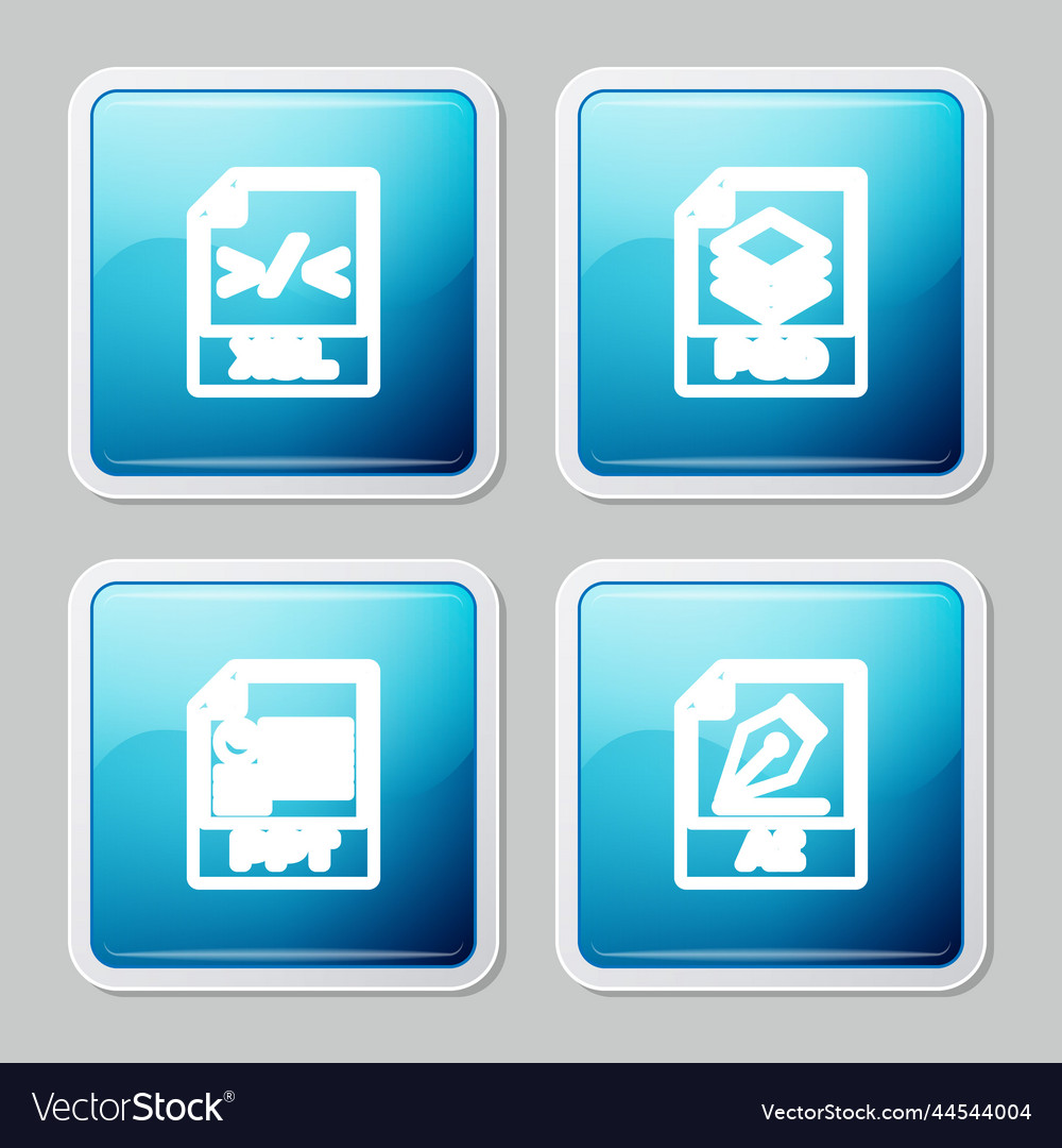 Set Line Xsl File Document Psd Ppt And Ai Icon Vector Image