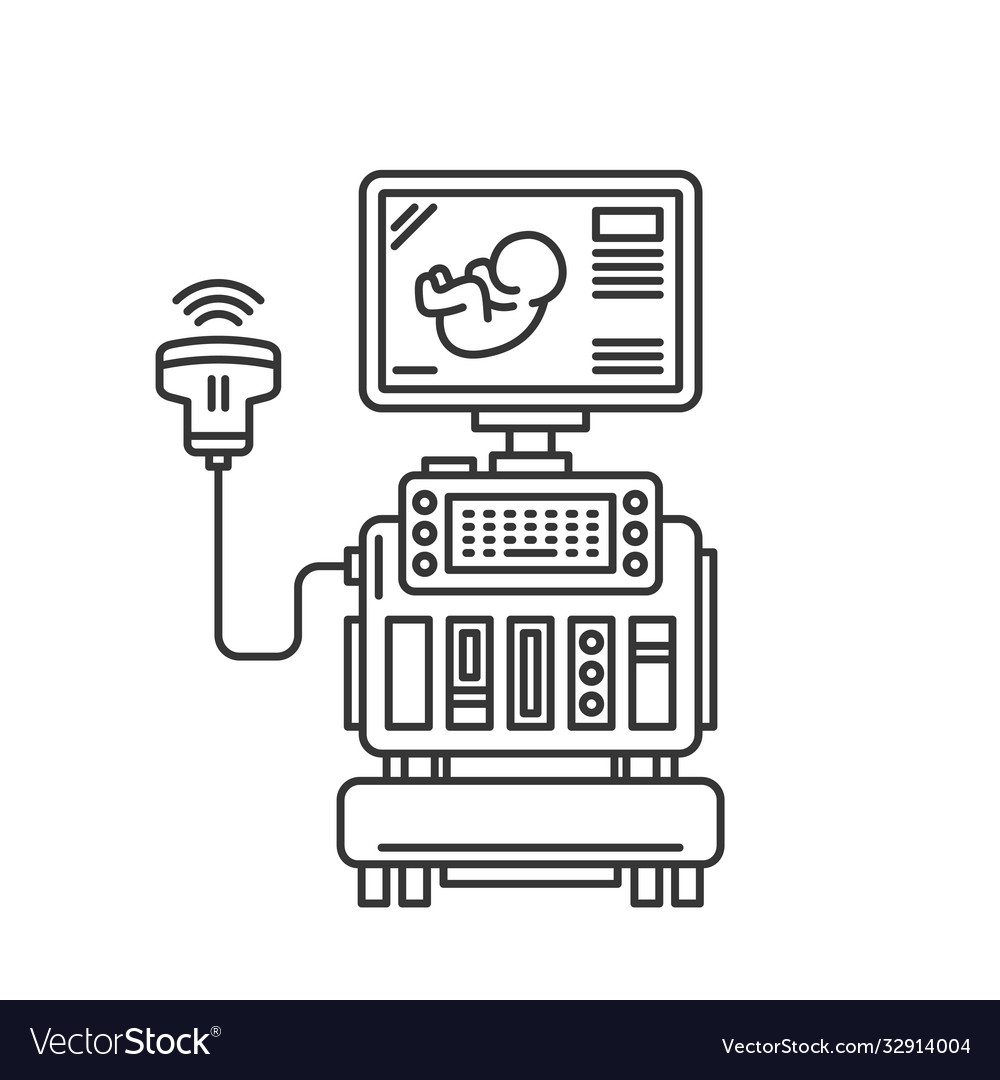 Ultrasound Diagnostic Icons Set On White Vector Image