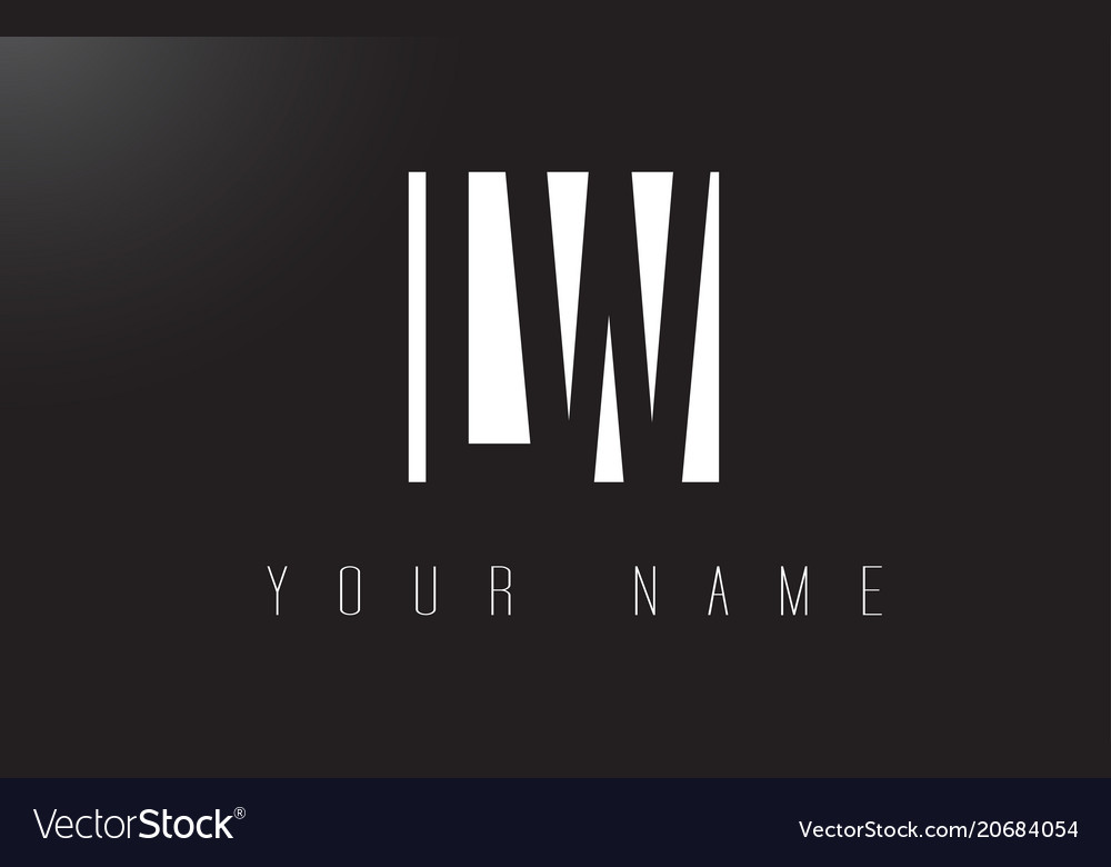 Lw Letter Logo With Black And White Negative Vector Image