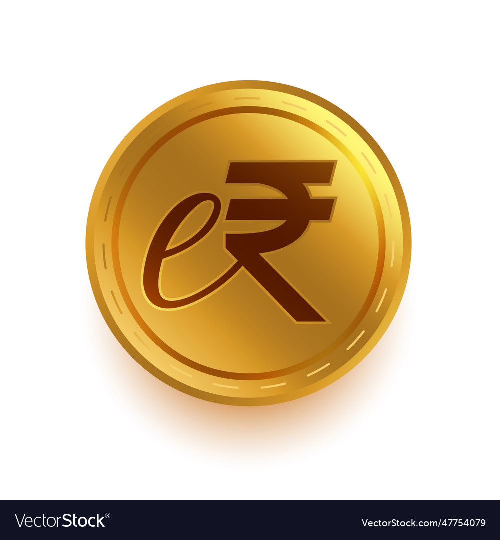 Einr E Rupi Or Erupee Virtual Golden Coin Vector Image