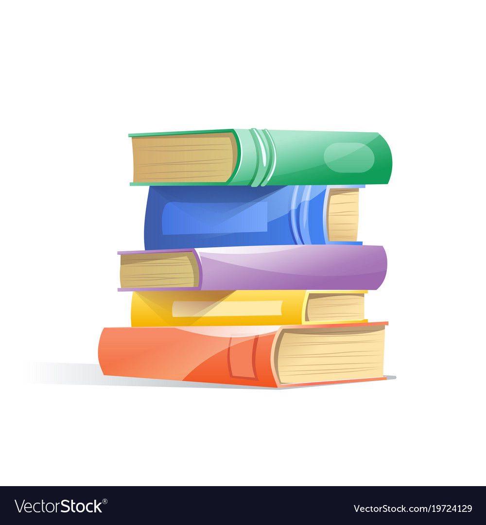 Pile Books Isolated On A White Background Vector Image