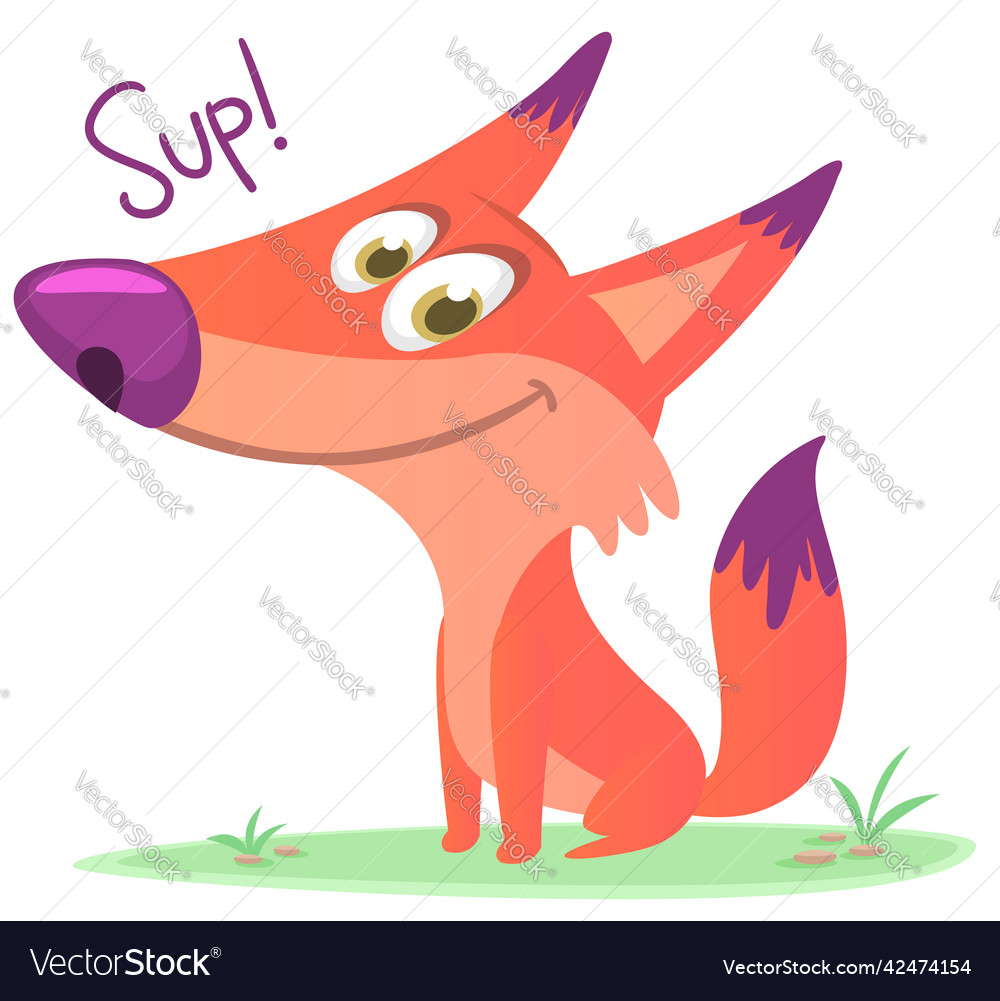 Cute Cartoon Fox Character Isolated Royalty Free Vector