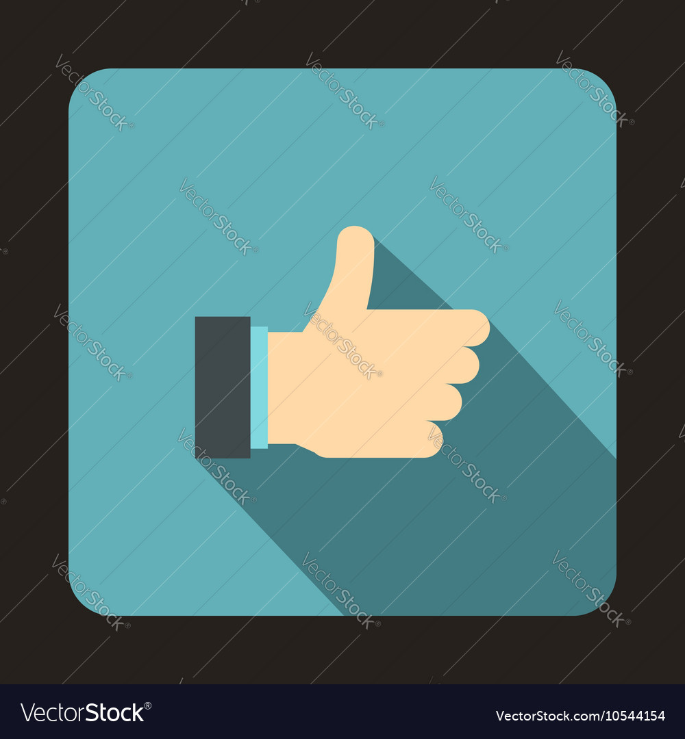 Thumb Up Gesture Icon Flat Style Royalty Free Vector Image