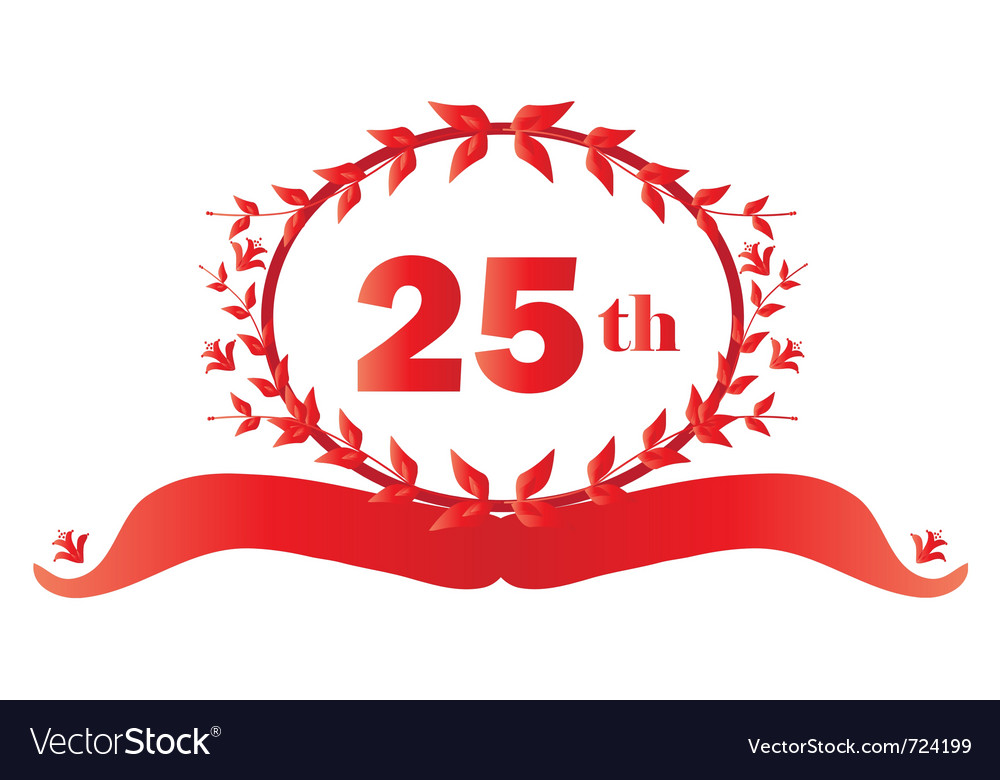 25th Anniversary Royalty Free Vector Image VectorStock