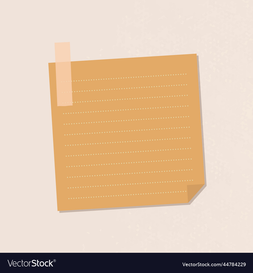 Brown Lined Notepaper Journal Sticker Royalty Free Vector