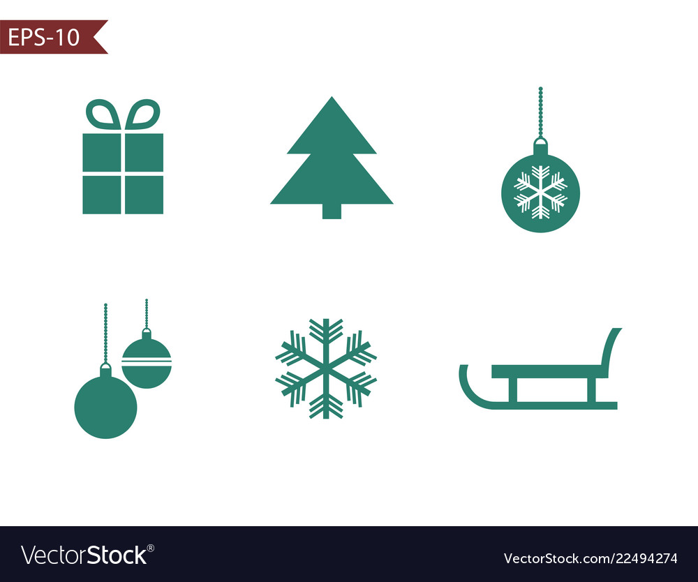 Christmas And Winter Icons Collection Set Vector Image