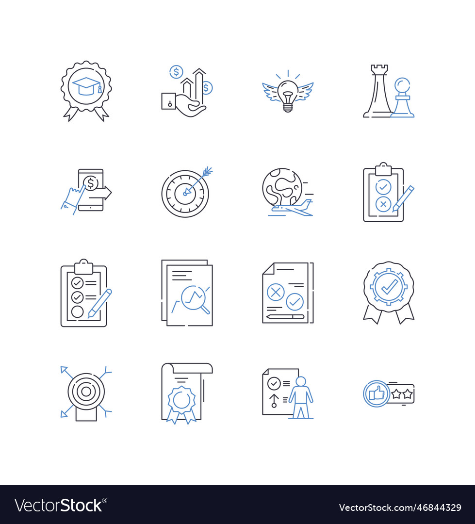 Advertising Business Line Icons Collection Vector Image