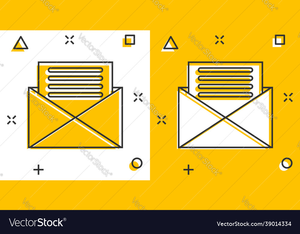 Mail Envelope Icon In Comic Style Email Message Vector Image