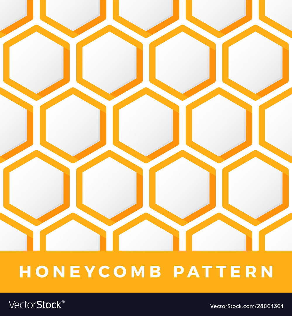 Honeycomb Seamless Pattern Outline Hexagon Vector Image