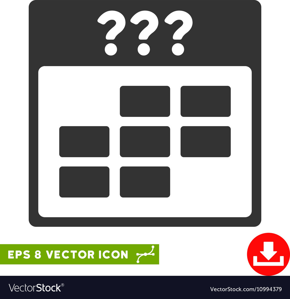 Unknown Month Calendar Grid Eps Icon Royalty Free Vector