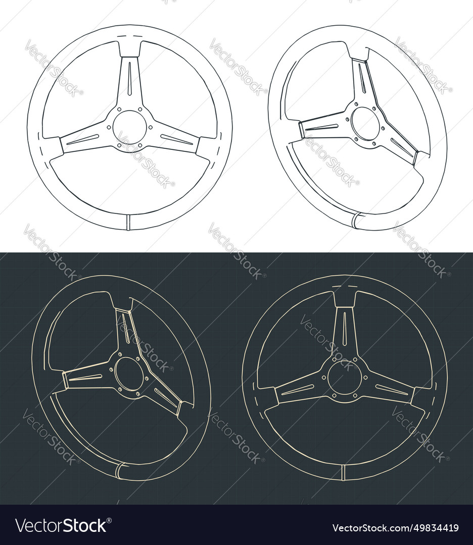 Sports Car Steering Wheel Drawings Royalty Free Vector Image