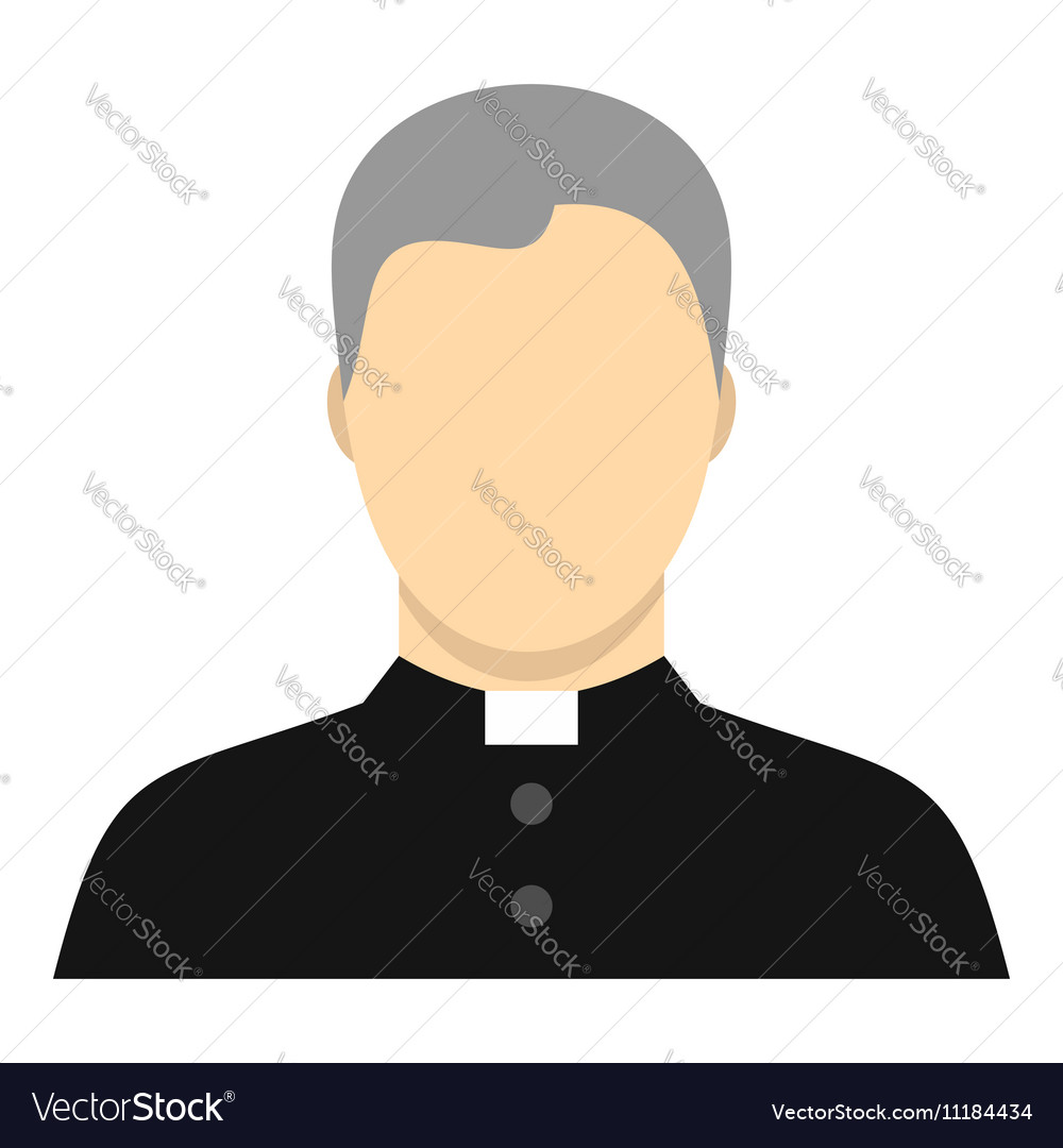 Catholic Priest Icon Flat Style Royalty Free Vector Image