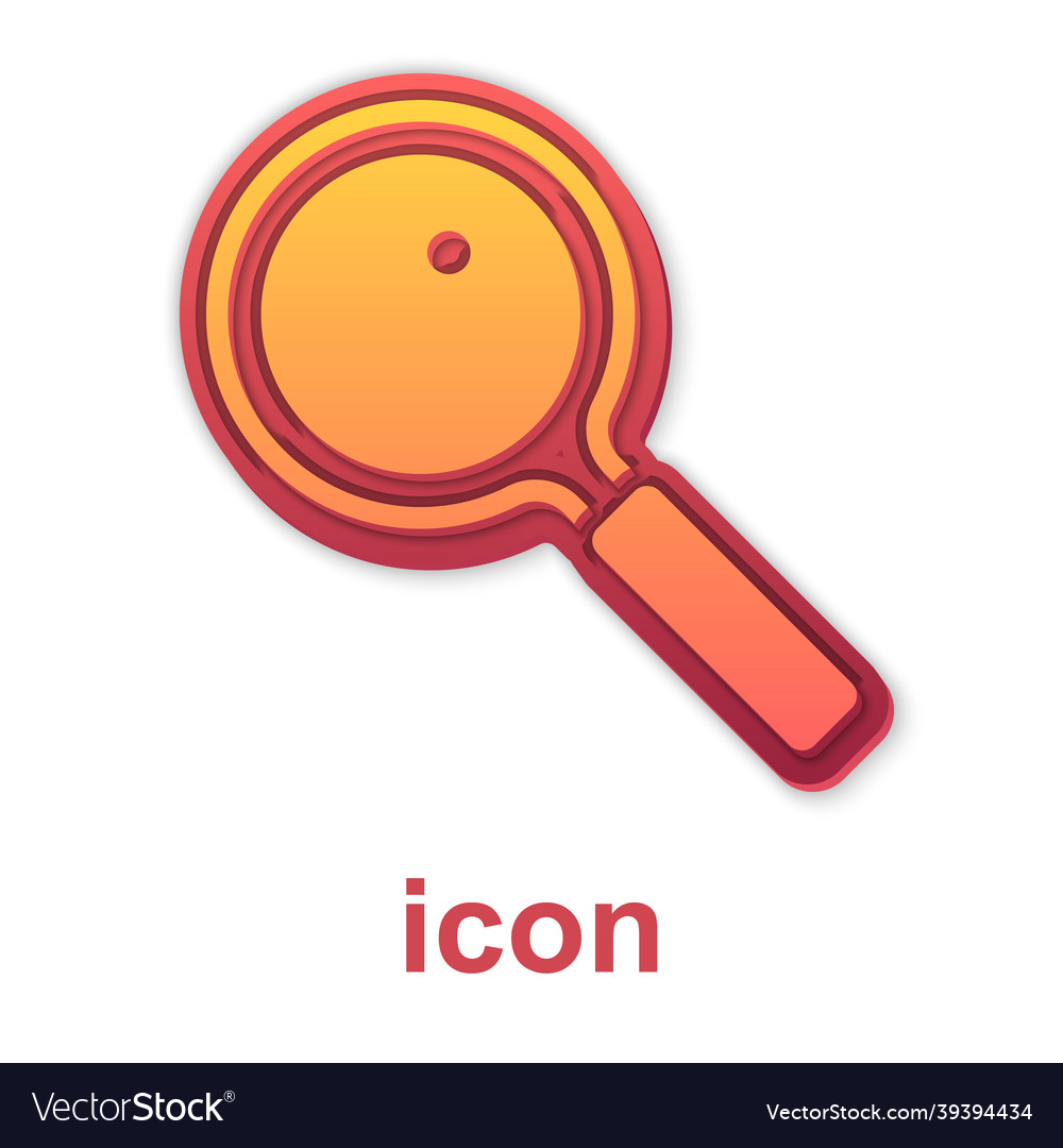 Gold Magnifying Glass Icon Isolated On White Vector Image