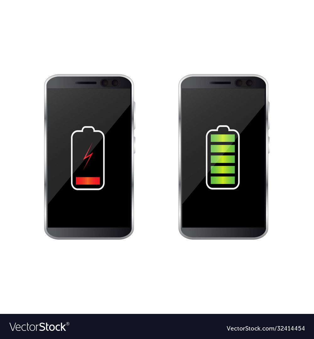 Discharged And Fully Charged Battery Royalty Free Vector