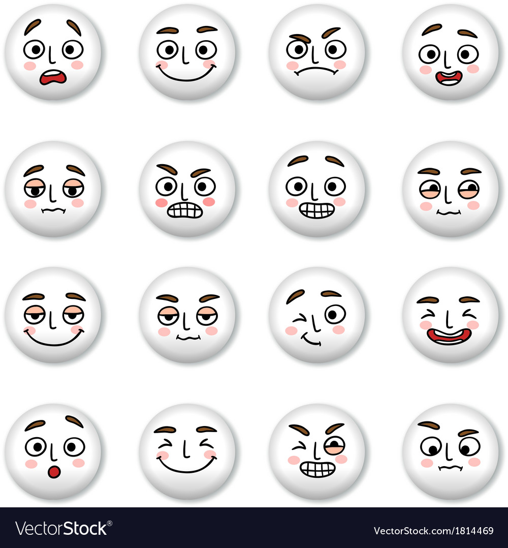 Smiley Faces Icons Set Royalty Free Vector Image