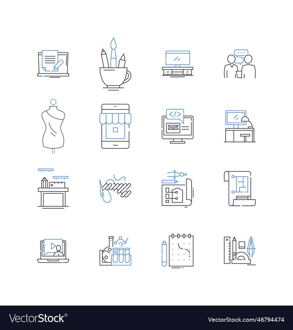 Director And Supervisor Line Icons Collection Vector Image