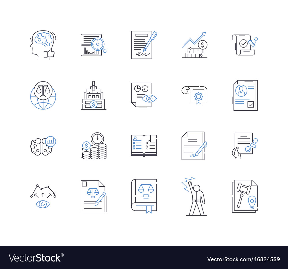 Taxation Law Line Icons Collection Deductions Vector Image