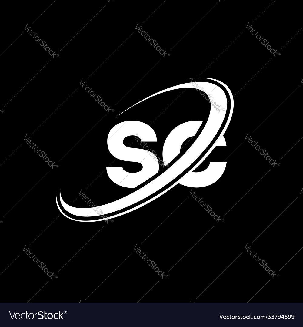 Sc S C Letter Logo Design Initial Royalty Free Vector Image