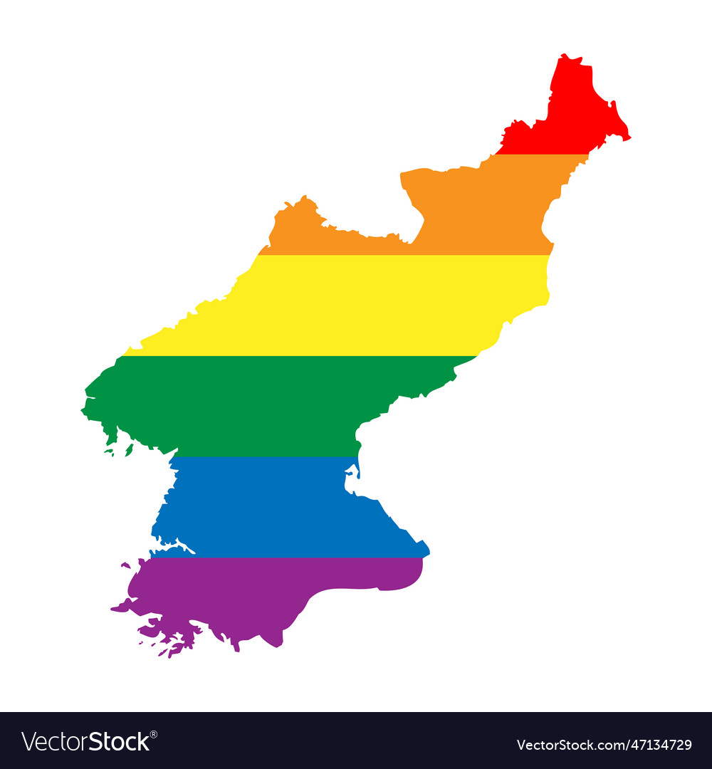 North Korea Rainbow Map Royalty Free Vector Image