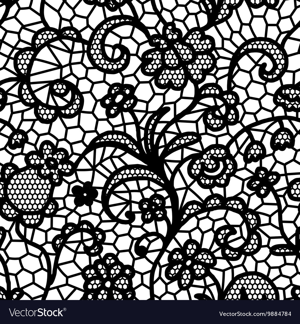 Lace Seamless Pattern With Flowers Royalty Free Vector Image