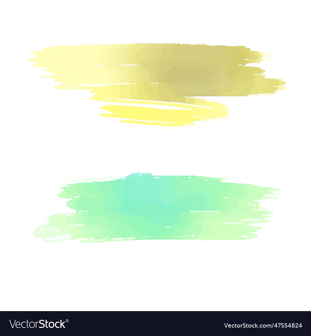 Abstract Watercolor Brush Strokes Isolated Vector Image