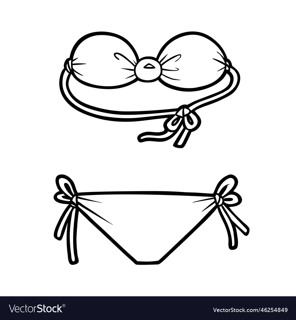 Coloring Book String Bikini Royalty Free Vector Image