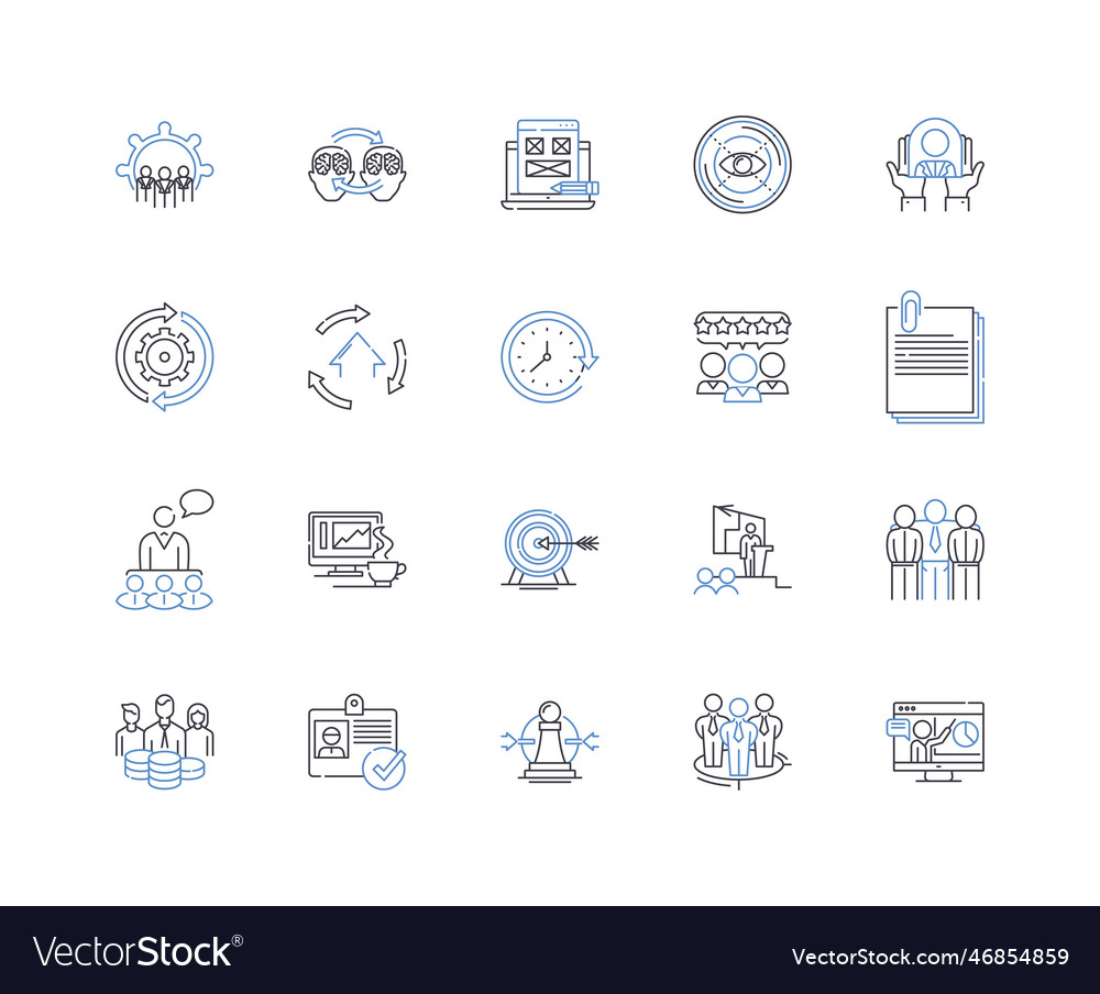 Administrative Staff Line Icons Collection Vector Image