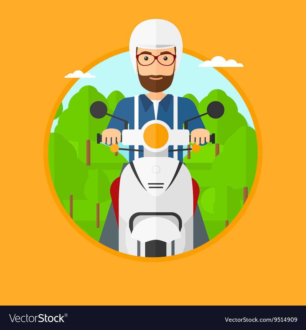 Man Riding Scooter Royalty Free Vector Image Vectorstock