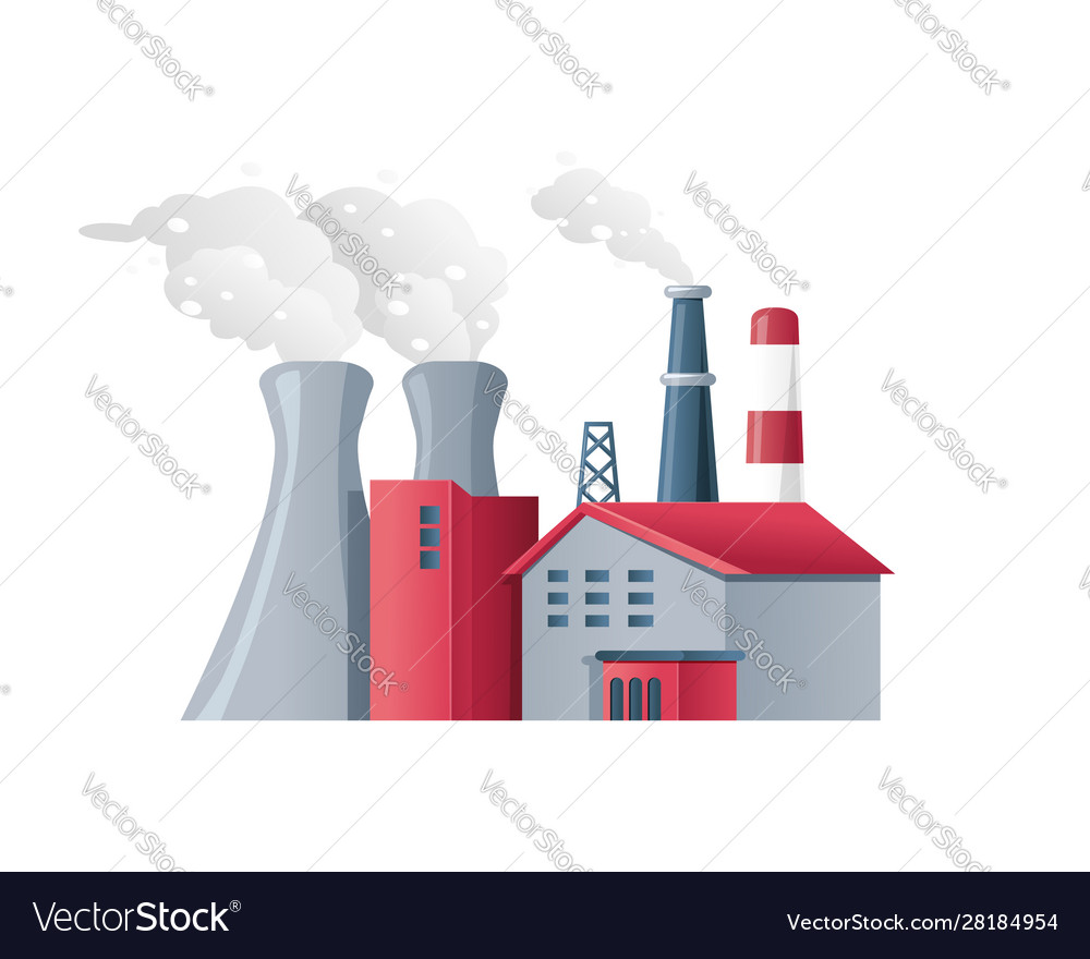 Factory Air Pollution Polluted Environment Vector Image