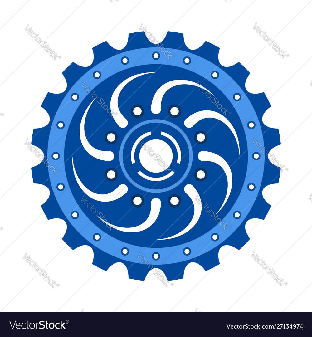 Blue Gear Wheel Or Cog Royalty Free Vector Image