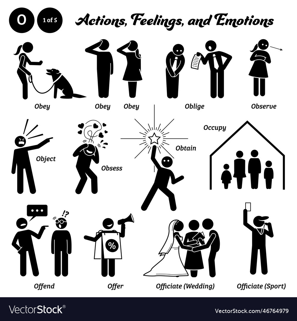 Stick Figure Human People Man Action Feelings Vector Image