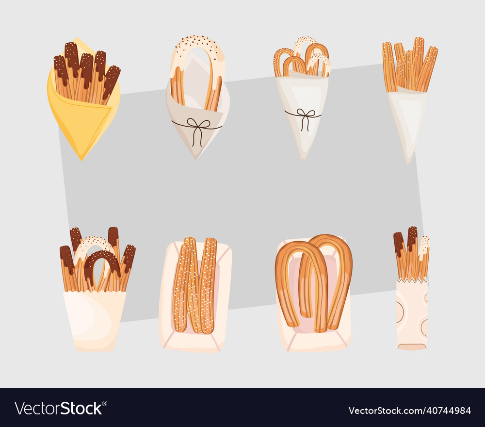 Sweet Churros Tasty Royalty Free Vector Image Vectorstock