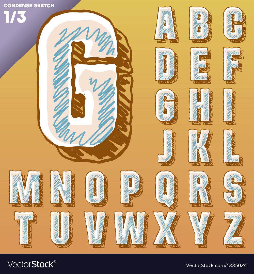 Sketch Alphabet Royalty Free Vector Image Vectorstock