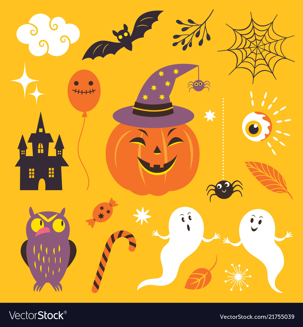 Halloween Collection Design Elements Royalty Free Vector