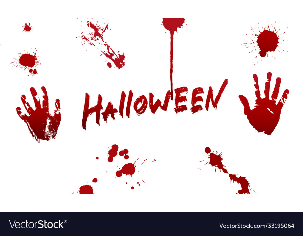 Halloween Blood Set Various Splatter Royalty Free Vector