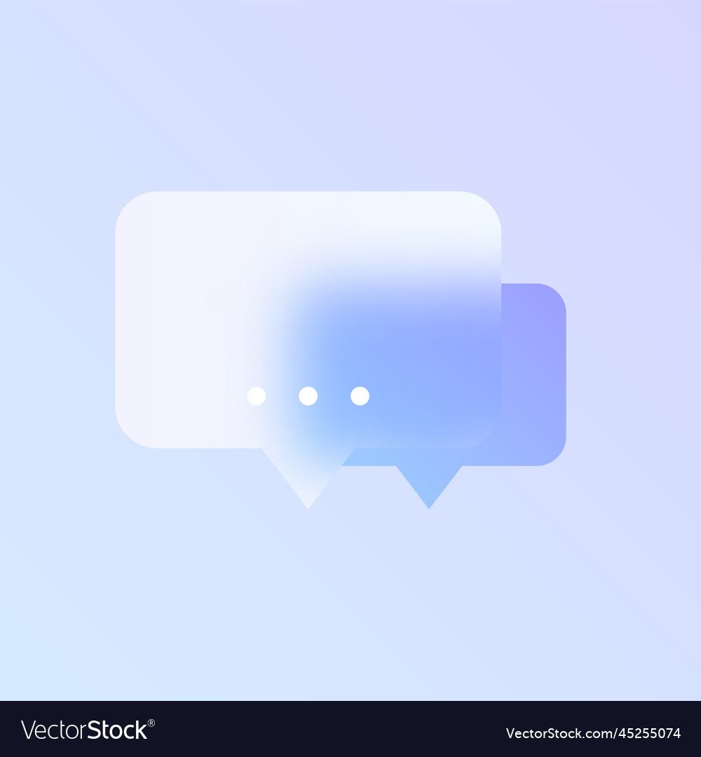 Speech Bubble Glass Morphism Trendy Style Icon Vector Image