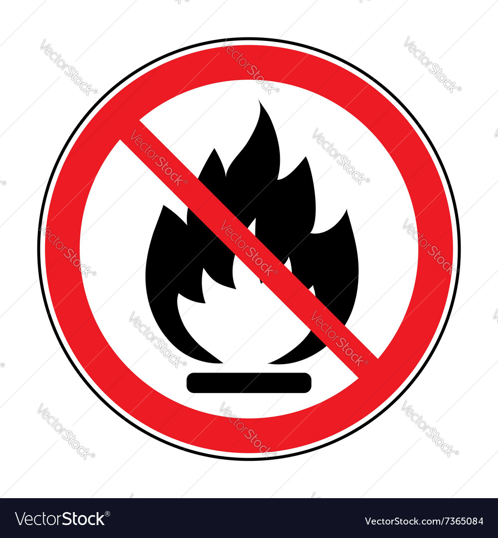 No Fire Open Flame Sign Royalty Free Vector Image