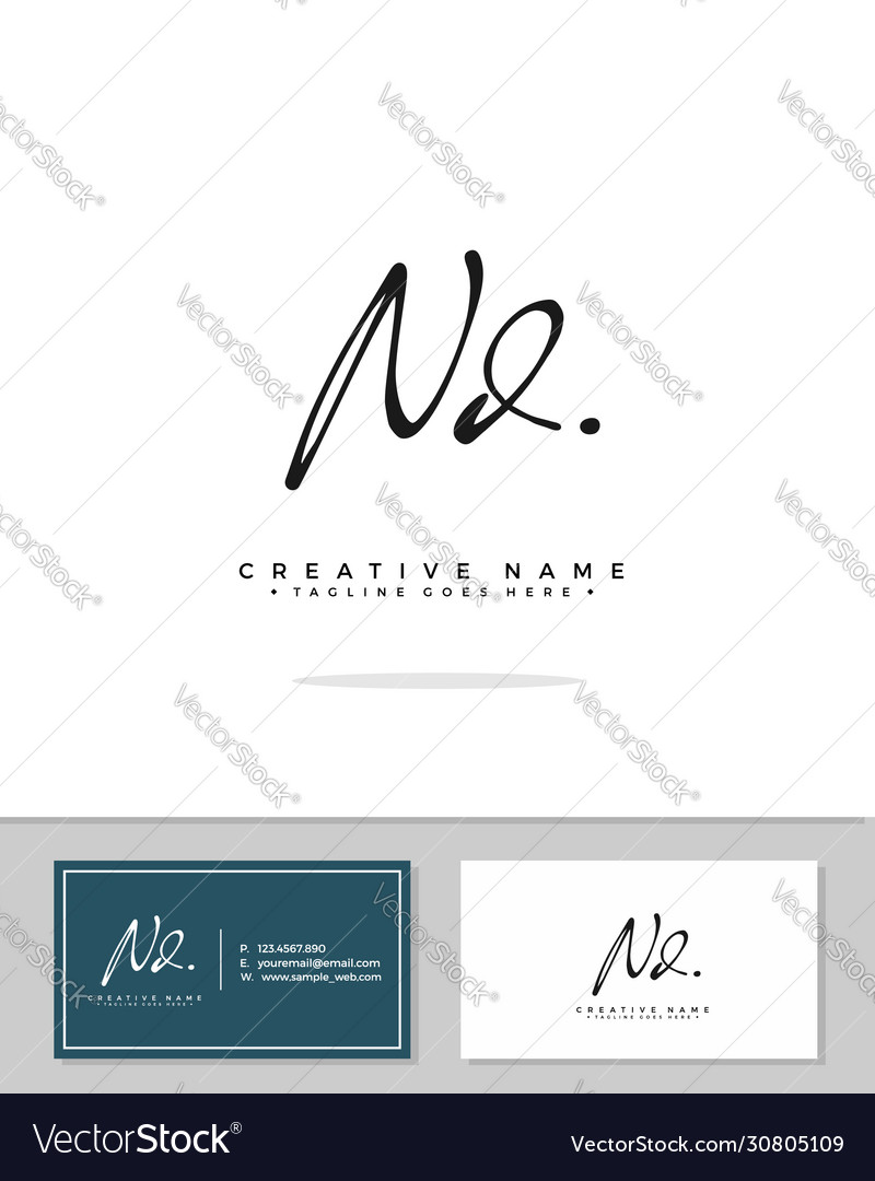 N D Nd Initial Logo Signature Handwriting Vector Image